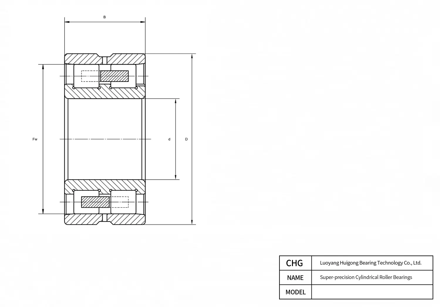 NN 3017 KTN9/UP - Super-Precision Cylindrical Roller Bearings CAD Drawing