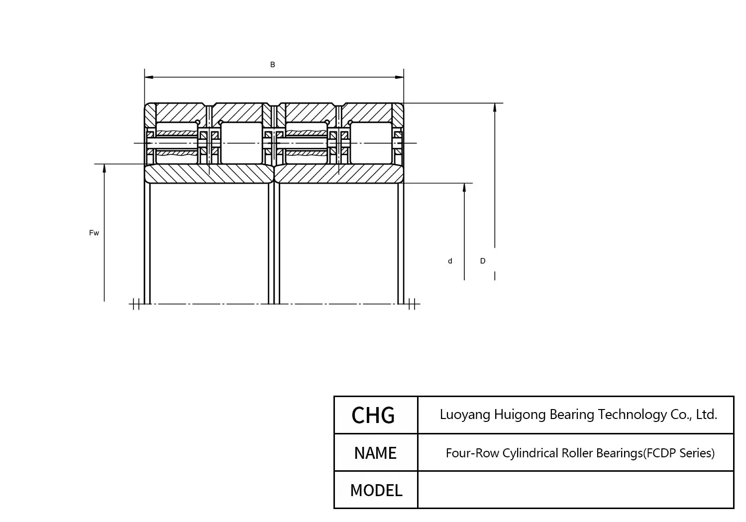FCDP120174640 - Four-Row Cylindrical Roller Bearings CAD Drawing