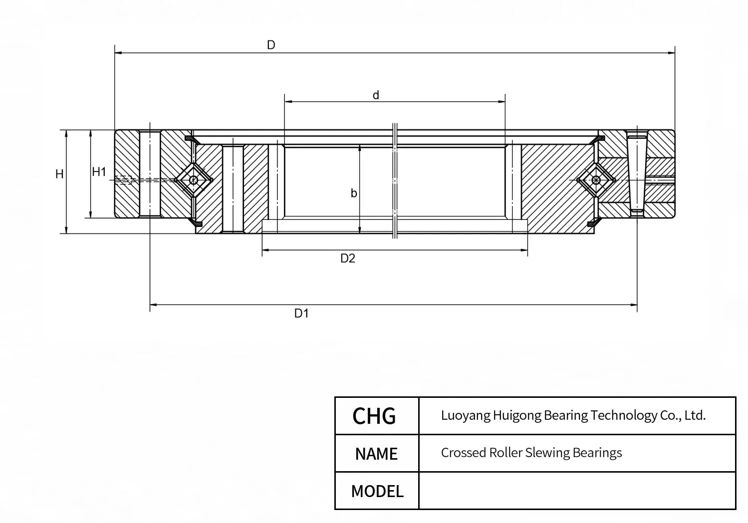 2797/2768 - Crossed Roller Slewing Bearings CAD Drawing