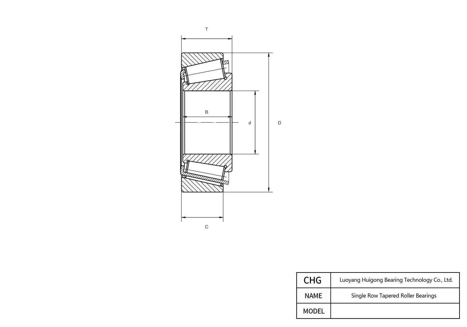 CAD Drawing and Dimensions for 30256X Single Row Tapered Roller Bearings