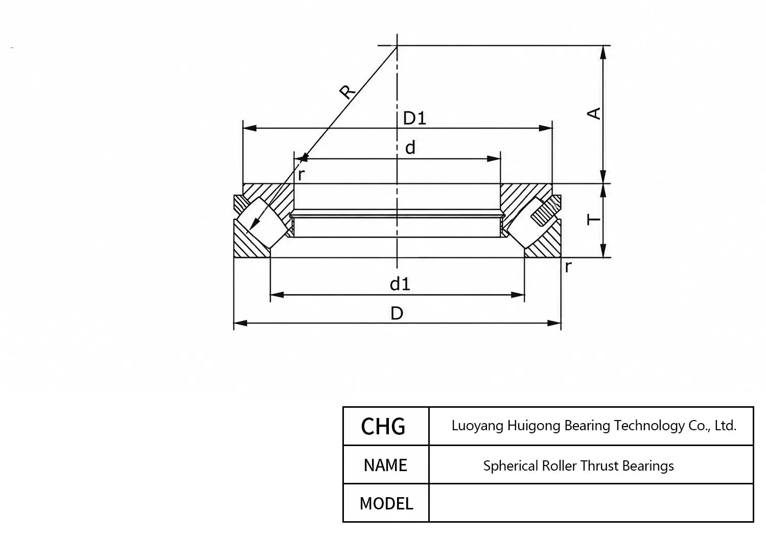 29338 - Spherical Roller Thrust Bearings CAD Drawing