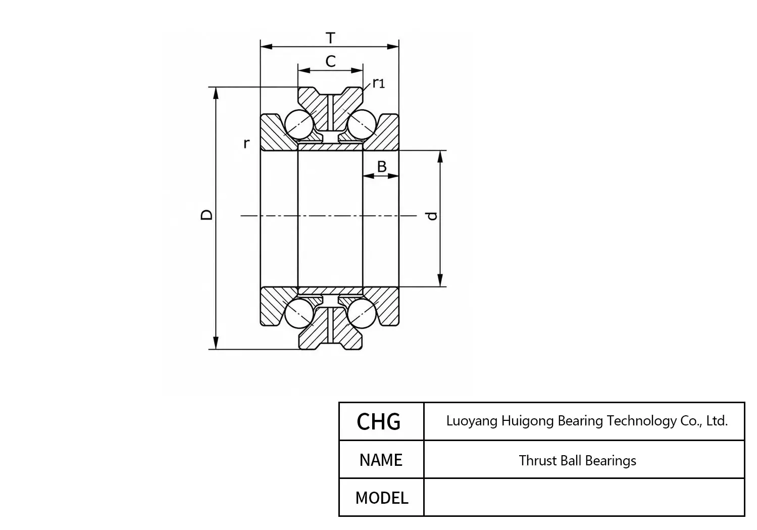 51332 - Thrust Ball Bearings CAD Drawing