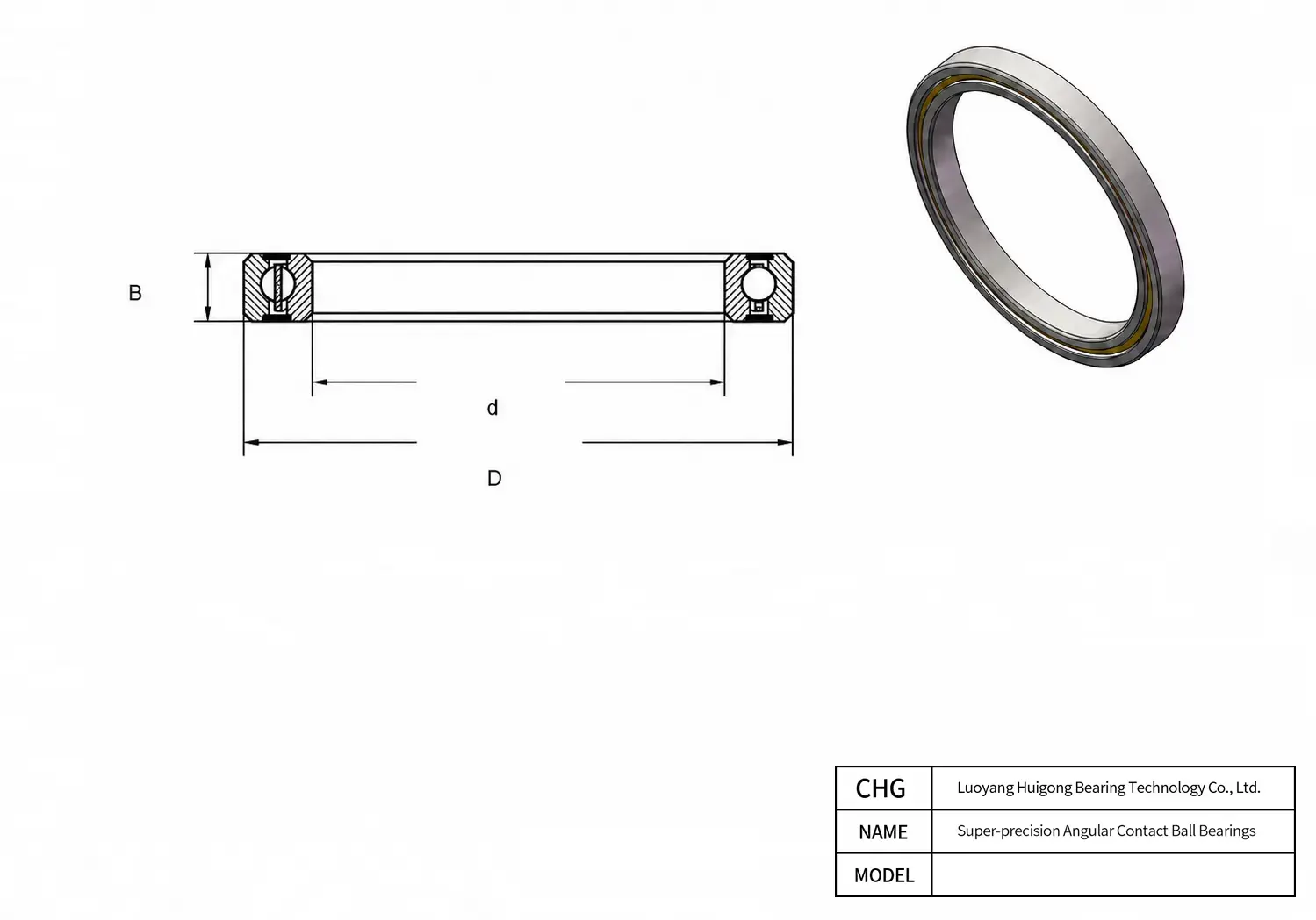CAD Drawing and Dimensions for 7007/VA9D1 Super-precision Angular Contact Ball Bearings