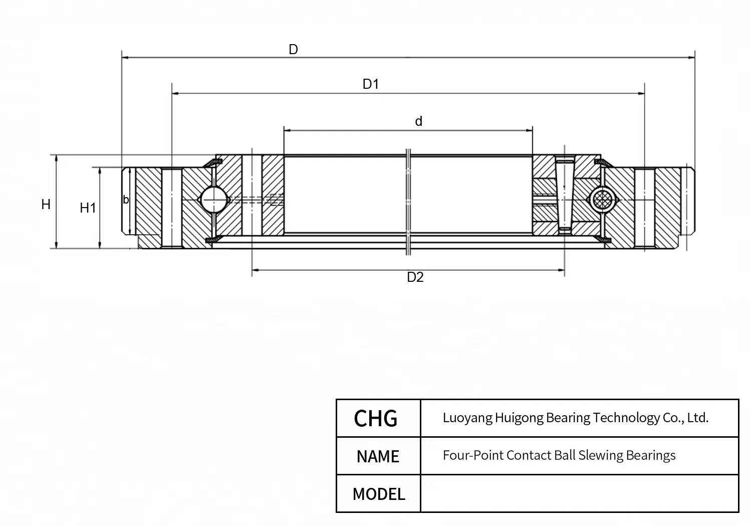 D178794K2 - Four-Point Contact Ball Slewing Bearings CAD Drawing