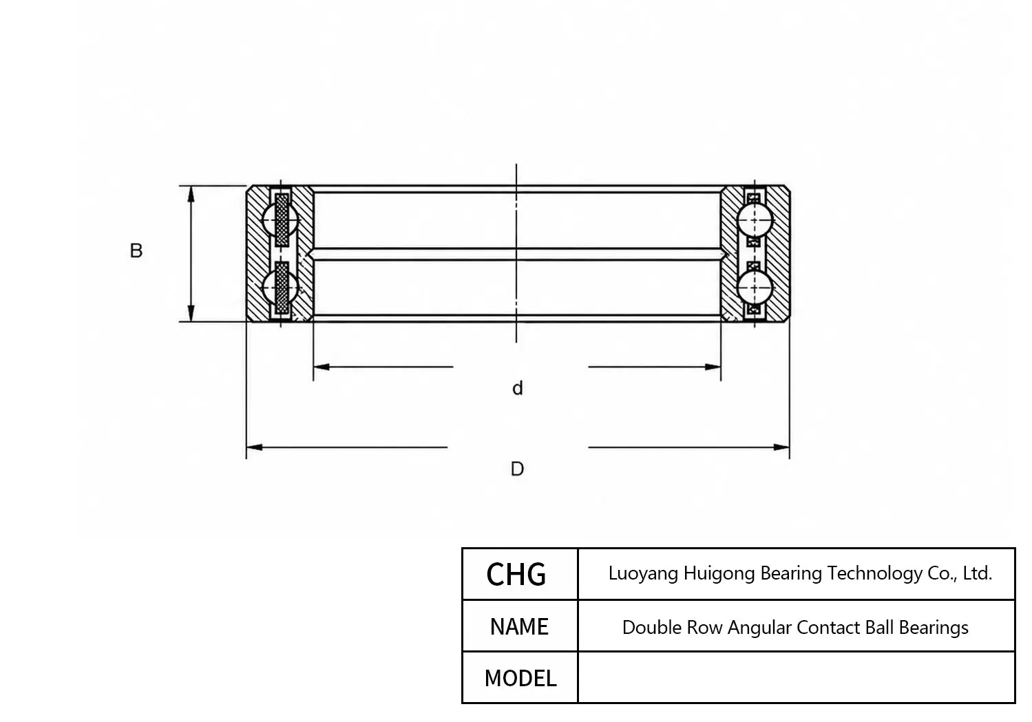 7088BM/DF - Double Row Angular Contact Ball Bearings CAD Drawing