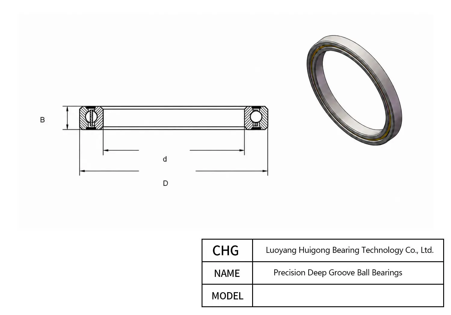 61902 - Deep Groove Ball Bearings（618 / 619 SERIES） CAD Drawing